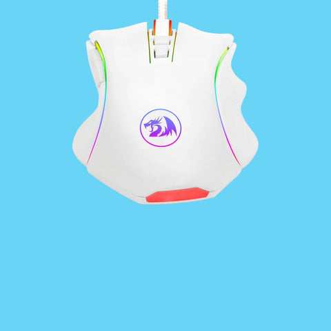 MOUSE REDRAGON GRIFFIN M607W GAMER OPTICO ERGONOMICO ALAMBRICO USB-A 7200DPI 7 BOTONES PROGRAMABLES RGB BLANCO (M607W)