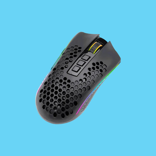 MOUSE GAMER REDRAGON STORM PRO INALMABRICO/ALAMBRICO 16000 DPI 8 BOTONES PROGRAMABLES RGB CHROMA NEGRO (M808-KS)