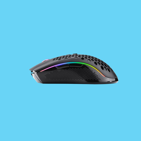 MOUSE GAMER REDRAGON STORM PRO INALMABRICO/ALAMBRICO 16000 DPI 8 BOTONES PROGRAMABLES RGB CHROMA NEGRO (M808-KS)