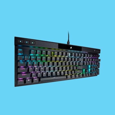 TECLADO CORSAIR K70 PRO RGB TECLAS PROFESIONALES MECANICO OPTICO ALAMBRICO PBT DOBLE CAPA RETROILUMINADO (CH-910941A-NA)
