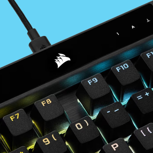 TECLADO CORSAIR K70 PRO RGB TECLAS PROFESIONALES MECANICO OPTICO ALAMBRICO PBT DOBLE CAPA RETROILUMINADO (CH-910941A-NA)