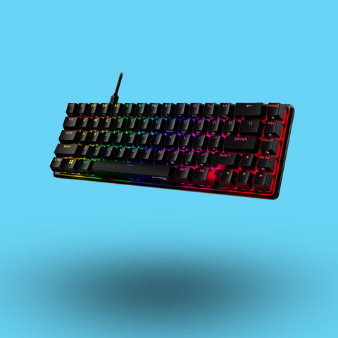 TECLADO GAMER HYPERX ALLOY ORIGINS 65 MECANICO RGB SWITCH AQUA INGLES USB NEGRO (56R64AA#ABA)