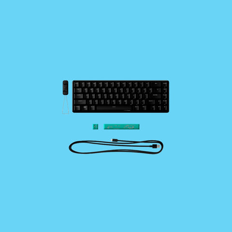 TECLADO GAMER HYPERX ALLOY ORIGINS 65 MECANICO RGB SWITCH AQUA INGLES USB NEGRO (56R64AA#ABA)