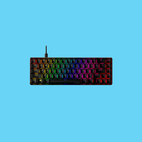 TECLADO GAMER HYPERX ALLOY ORIGINS 65 MECANICO RGB SWITCH AQUA INGLES USB NEGRO (56R64AA#ABA)