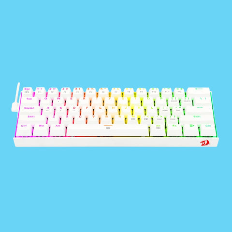 TECLADO GAMER REDRAGON DRAGONBORN K630 RGB TECLADO MECANICO SWITCH BLUE ALAMBRICO BLANCO INGLES (K630W-RGB BL)