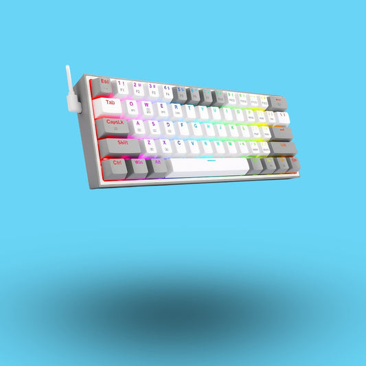 TECLADO GAMER REDRAGON FIZZ PRO K617 RGB USB MECANICO INTERRUPTOR ROJO BLANCO CON GRIS (K617 R WG)