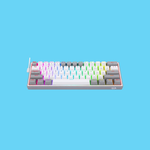 TECLADO GAMER REDRAGON FIZZ PRO K617 RGB USB MECANICO INTERRUPTOR ROJO BLANCO CON GRIS (K617 R WG)