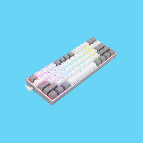 TECLADO GAMER REDRAGON FIZZ PRO K617 RGB USB MECANICO INTERRUPTOR ROJO BLANCO CON GRIS (K617 R WG)