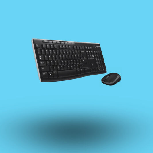 KIT TECLADO Y MOUSE LOGITECH MK270 INALAMBRICO OPTICO NEGRO USB