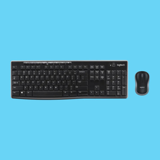 KIT TECLADO Y MOUSE LOGITECH MK270 INALAMBRICO OPTICO NEGRO USB