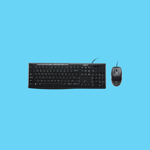 KIT DE TECLADO Y MOUSE LOGITECH ALAMBRICO TECLAS MULTIMEDIA USB NEGRO (920-002716)