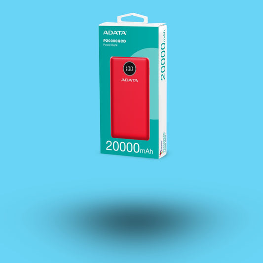 POWER BANK ADATA P20000QCD 20.000MAH 2XUSB TIPO C ROJO (AP20000QCD-DGT-CRD)