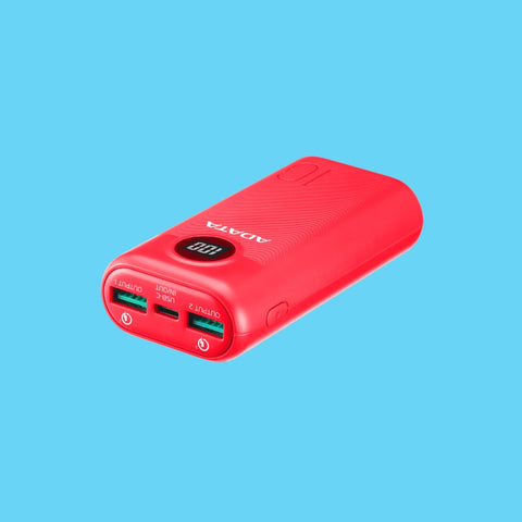 POWER BANK ADATA P10000QCD 10.000MAH 2XUSB TIPO C ROJO (AP10000QCD-DGT-CRD)