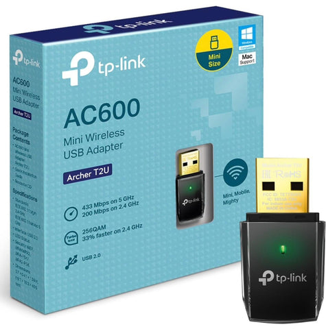 ADAPTADOR TPLINK INALAMBRICO DE DOBLE BANDA AC600 433MBPS (ARCHER T2E)