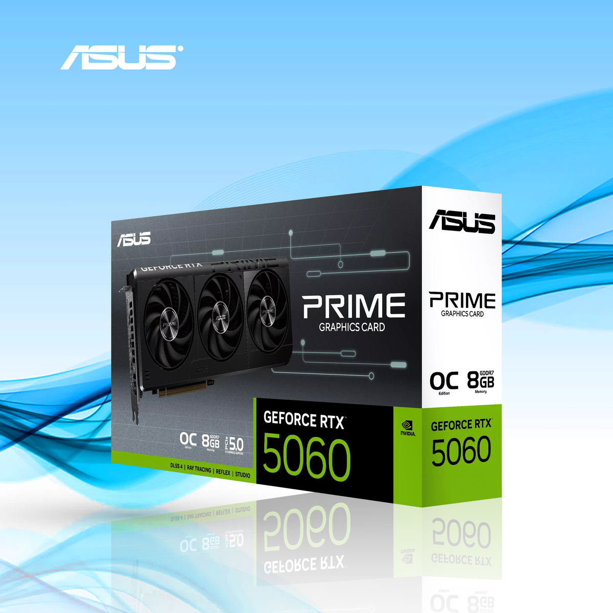 TARJETA DE VIDEO ASUS PRIME NVIDIA GEFORCE RTX 5060 8GB GDDR7 OC 3 VENTILADORES EDITION PCI EXPRESS 5.0 (90YV0N11-MVAA00)