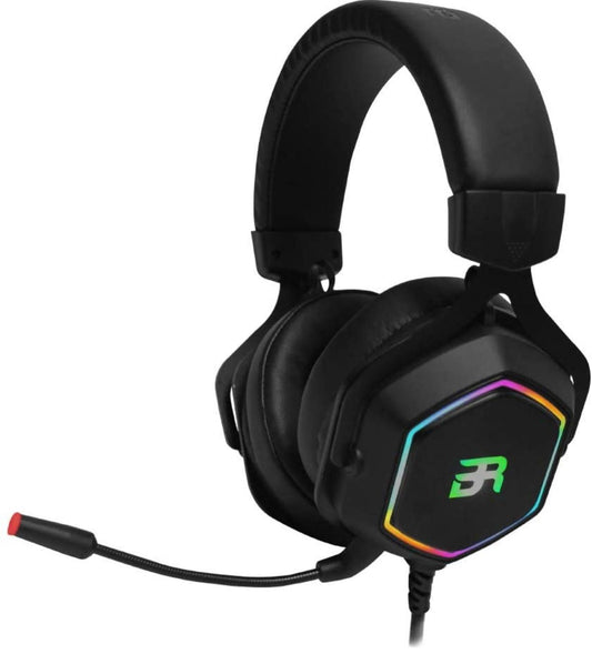 AUDIFONOS DIADEMA GAMER BALAM RUSH HESIX HS760 OVER-EAR USB 7.1 CANALES RGB MIC FLEXIBLE NEGRO (BR-929776)