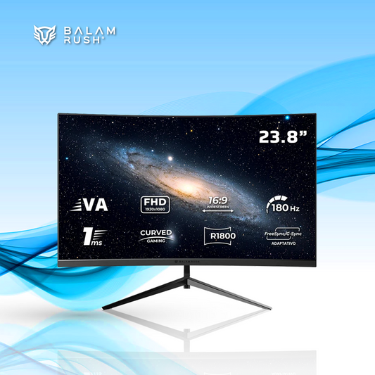 MONITOR GAMER CURVO BALAM RUSH ANDROMEDA MAG24Y LED 23.8 PULGADAS 1920X1080 FULL HD G-SYNC/FREESYNC 180HZ HDMI/DISPLAYPORT NEGRO (BR-943031)