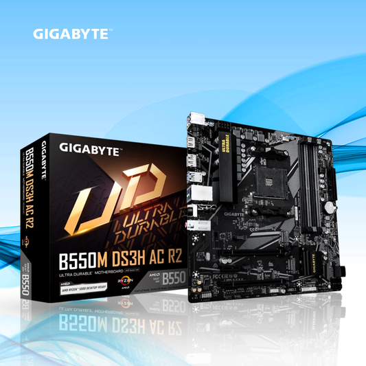 TARJETA MADRE GIGABYTE B550M DS3H AC R2 MICRO-ATX AM4 UP TO 128GB DDR4 HDMI DP (B550M DS3H AC R2)
