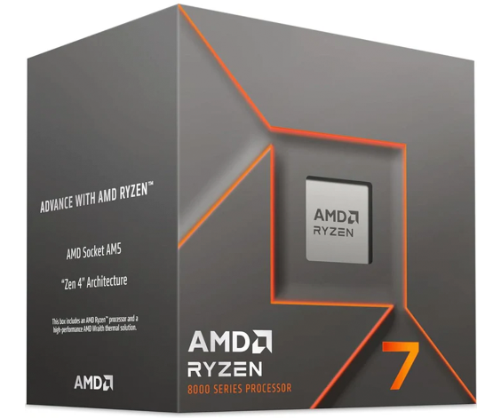 PROCESADOR AMD RYZEN 7 8700F S-AM5 5GHZ 8-CORE 16MB L3 CACHE CON DISIPADOR (100-100001590BOX)