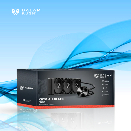 ENFRIAMIENTO LIQUIDO BALAM RUSH CRYO ALLBLACK CPU 360MM HASTA 1800RPM NEGRO (BR-944106)