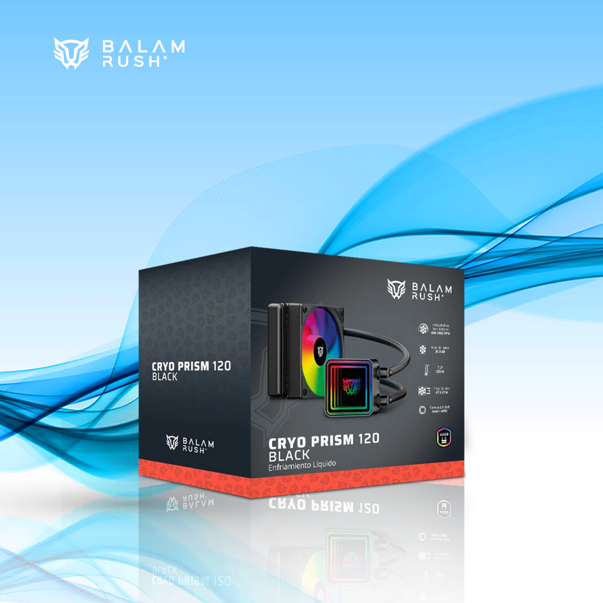 ENFRIAMIENTO LIQUIDO BALAM RUSH CRYO PRISM ARGB CPU 1X 120MM HASTA 1800RPM NEGRO (BR-944021)