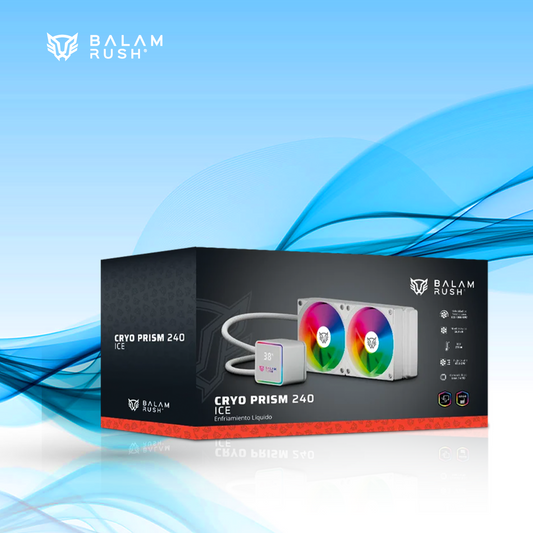 ENFRIAMIENTO LIQUIDO BALAM RUSH RYO PRISM 240 ICE CPU 240MM HASTA 2550RPM BLANCO (BR-944052)