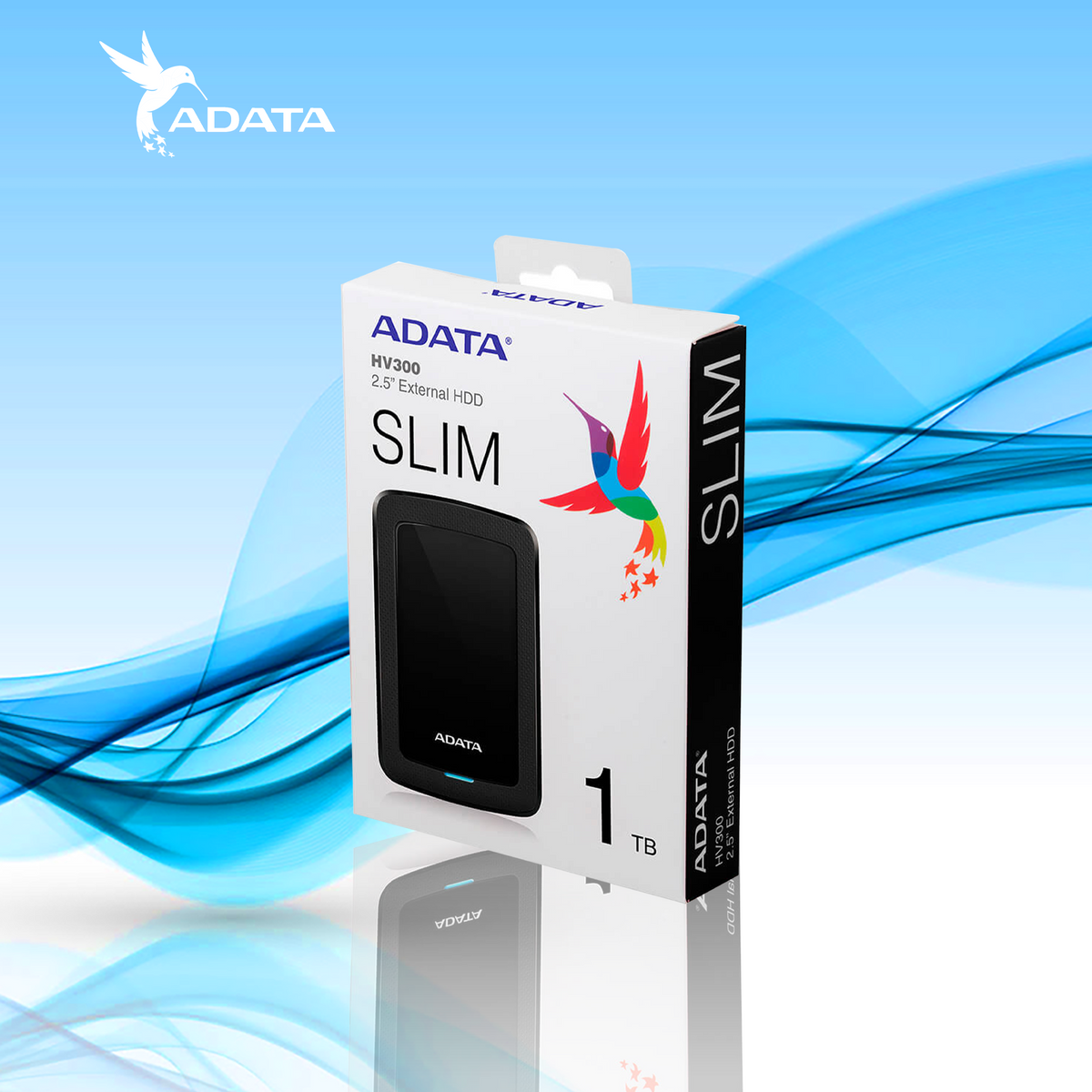 DISCO DURO EXTERNO ADATA HV300 2.5 1TB USB 3.0 NEGRO - PARA MAC/PC (AHV300-1TU31-CBK)