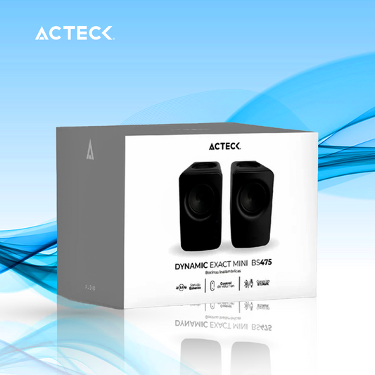 BOCINA ACTECK PARA COMPUTADORA DYNAMIC EXACT MINI BS475 BLUETOOTH ALAMBRICO/INALAMBRICO 2.0 10W RMS NEGRO - 2 PIEZAS (AC-936361)