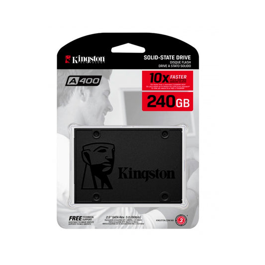 UNIDAD DE ESTADO SOLIDO SSD KINGSTON 240GB SATA 3 2.5  500/350 MB/S R/W (SA400S37/240G)