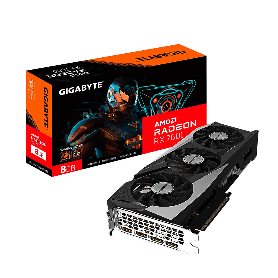 TARJETA DE VIDEO GIGABYTE RADEON RX 7600 GAMING 8GB 128GB DDR6 HDMI (GV-R76GAMING OC-8GD)