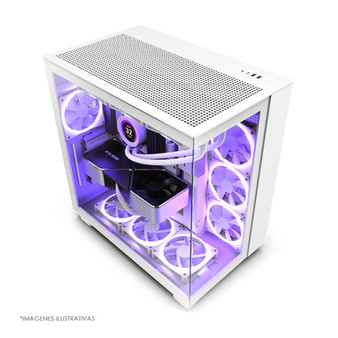 GABINETE NZXT H9 FLOW MEDIA TORRE USB 3.24 VENTILADORES SIN FUENTE BLANCO (CM-H91FW-01)