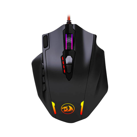 MOUSE IMPACT M908 GAMER ALAMBRICO OPTICO USB-A 12400 DPI  RGB SISTEMA DE 8 PESAS 20 MILLONES DE CLICKS NEGRO (M908)