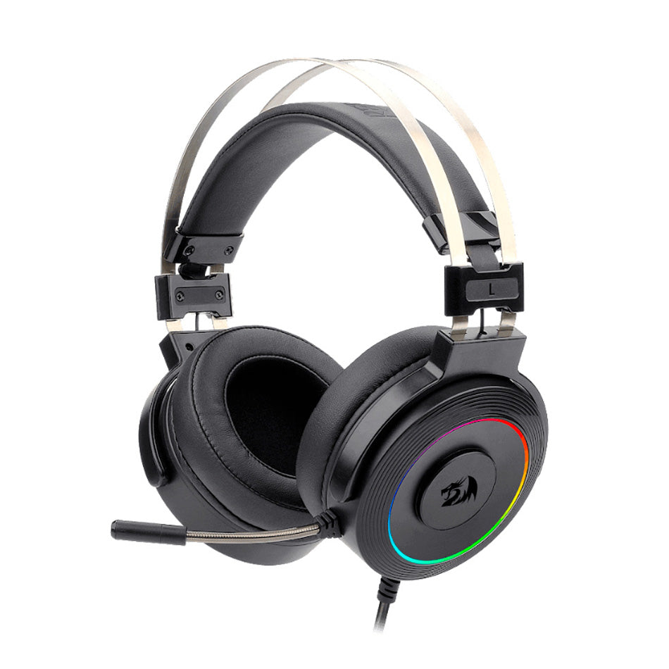 AUDIFONOS GAMER REDRAGON LAMIA2 H320 DIADEMA ALAMBRICO CON MICROFONO OMNIDIRECCIONAL ANILLO RGB USB NEGRO (H320-RGB)