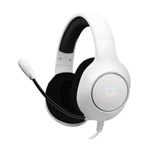 AUDIFONOS DIADEMA GAMER BALAM RUSH SONOROUS HS750 OVER-EAR 3.5 MM + DUAL ESTEREO 2.0 RGB  BLANCO (BR-933001)