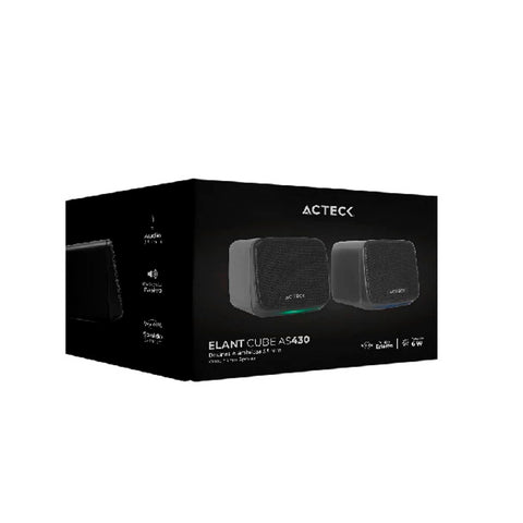 BOCINA ACTECK ELANT CUBE ALAMBRICO 3W RMS 3.5MM NEGRO (AC-935265)