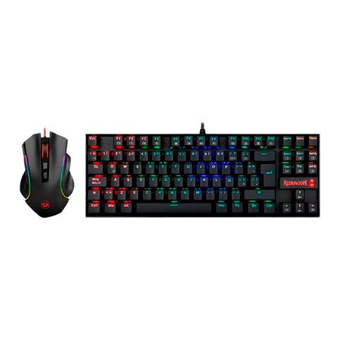 KIT GAMER REDRAGON TECLADO Y MOUSE USB RGB NEGRO (K552RGB-BA-SP)