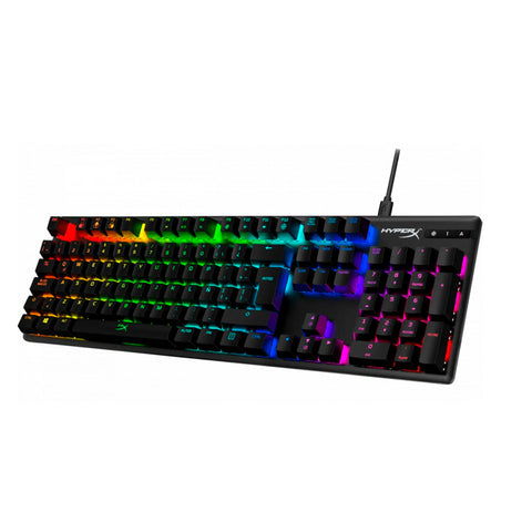 TECLADO GAMER HYPERX ALLOY ORIGINS CORE MECANICO RGB SWITCH AQUA INGLES ALAMBRICO NEGRO (4P5P1AA#ABA)