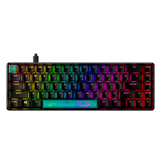 TECLADO GAMER HYPERX ALLOY ORIGINS 65 MECANICO RGB SWITCH AQUA INGLES USB NEGRO (56R64AA#ABA)