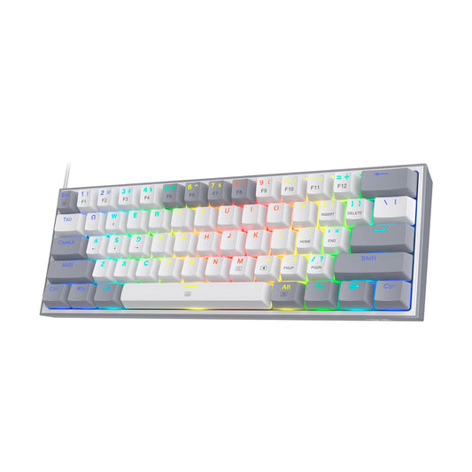 TECLADO GAMER REDRAGON FIZZ PRO K617 RGB USB MECANICO INTERRUPTOR ROJO BLANCO CON GRIS (K617 R WG)