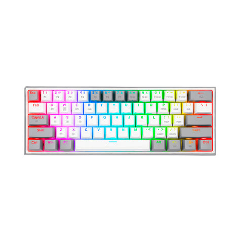 TECLADO GAMER REDRAGON FIZZ PRO K617 RGB USB MECANICO INTERRUPTOR ROJO BLANCO CON GRIS (K617 R WG)