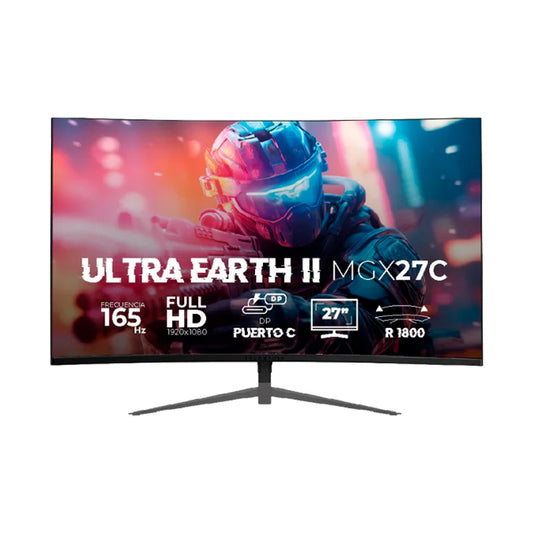 MONITOR GAMER CURVO BALAM RUSH ULTRA EARTH II MGX27C 27 PULGADAS FULL HD FREESYNC 165HZ HDMI NEGRO (BR-938273)