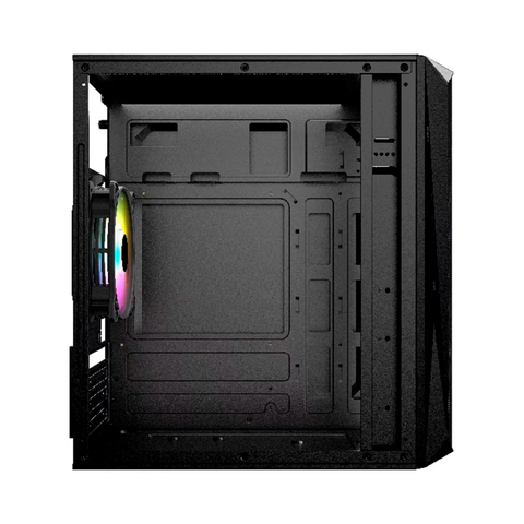 GABINETE ACTECK DOOM GI630 MICRO TORRE FUENTE 500W PANEL IZQ ACRILICO FRENTE MALLA 3 VENTILADORES RGB NEGRO (AC-935739)