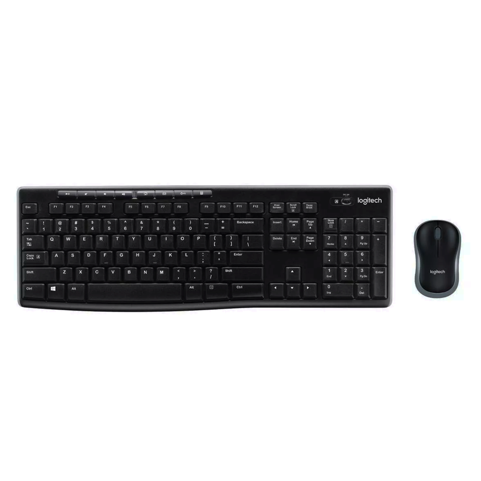 KIT TECLADO Y MOUSE LOGITECH MK270 INALAMBRICO OPTICO NEGRO USB