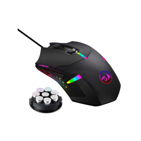 MOUSE GAMER REDRAGON CENTROPHORUS M601 ALAMBRICO ERGONOMICO USB A 7200DPI RGB AMBIDIESTRO 6 BOTONES PROGRAMABLES NEGRO (M601-RGB)