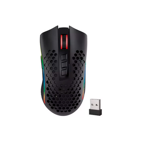 MOUSE GAMER REDRAGON STORM PRO INALMABRICO/ALAMBRICO 16000 DPI 8 BOTONES PROGRAMABLES RGB CHROMA NEGRO (M808-KS)