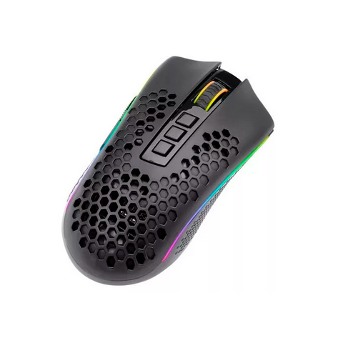 MOUSE GAMER REDRAGON STORM PRO INALMABRICO/ALAMBRICO 16000 DPI 8 BOTONES PROGRAMABLES RGB CHROMA NEGRO (M808-KS)