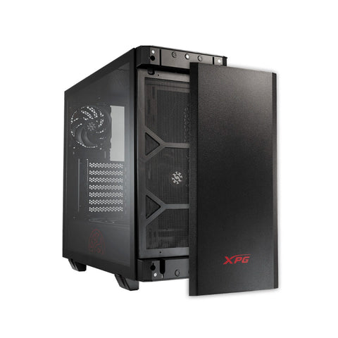 GABINETE GAMER XPG INVADER MID TOWER 2 VENTILADORES SIN FUENTE NEGRO (INVADER-BKCWW)