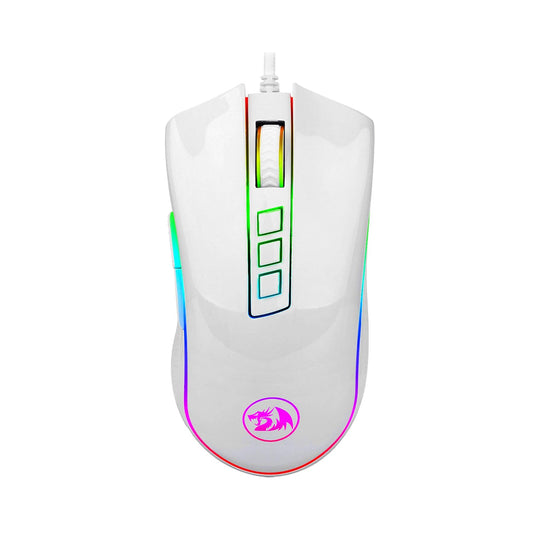 MOUSE GAMER REDRAGON COBRA M711 ALAMBRICO OPTICO USB-A 10.000DPI 8 BOTONES PROGRAMABLES RGB CHROMA BLANCO (M711W)