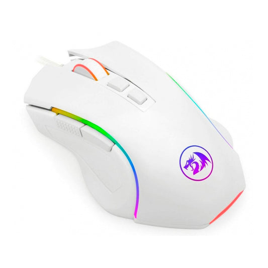 MOUSE REDRAGON GRIFFIN M607W GAMER OPTICO ERGONOMICO ALAMBRICO USB-A 7200DPI 7 BOTONES PROGRAMABLES RGB BLANCO (M607W)