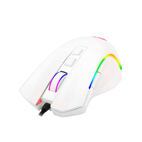 MOUSE REDRAGON GRIFFIN M607W GAMER OPTICO ERGONOMICO ALAMBRICO USB-A 7200DPI 7 BOTONES PROGRAMABLES RGB BLANCO (M607W)